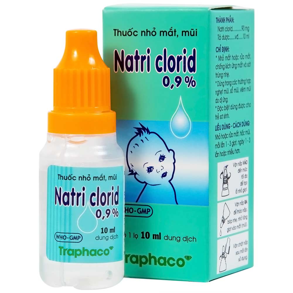 Thuốc nhỏ mắt, mũi Natri Clorid 0,9% Pharmedic hỗ trợ rửa mắt, mũi (10ml)